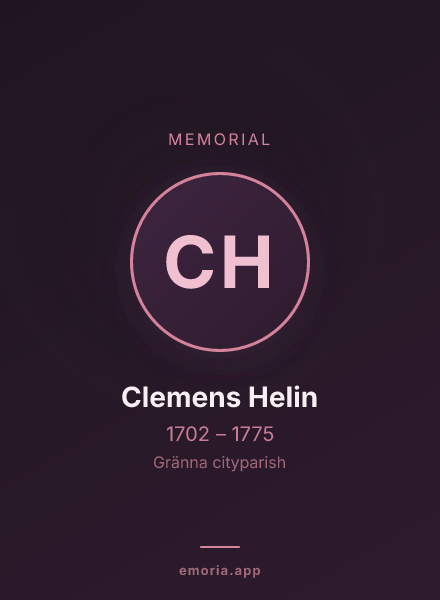 Memorial portrait of Clemens Helin