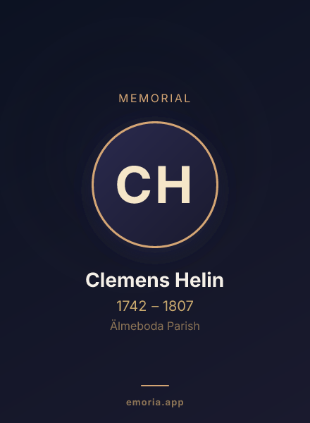 Memorial portrait of Clemens Helin