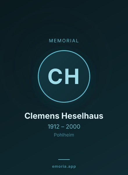 Memorial portrait of Clemens Heselhaus