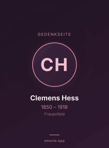 Gedenkportrait von Clemens Hess