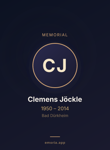 Memorial portrait of Clemens Jöckle
