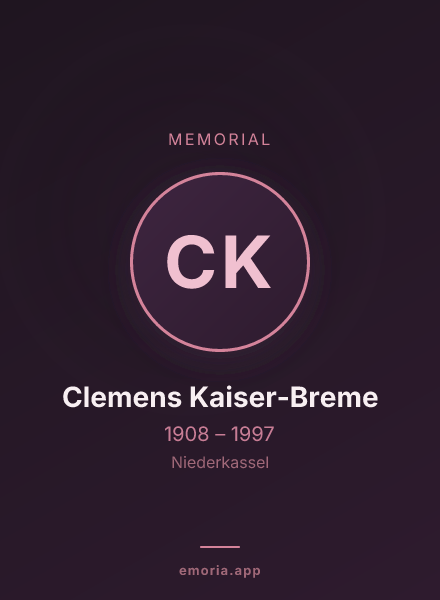 Memorial portrait of Clemens Kaiser-Breme