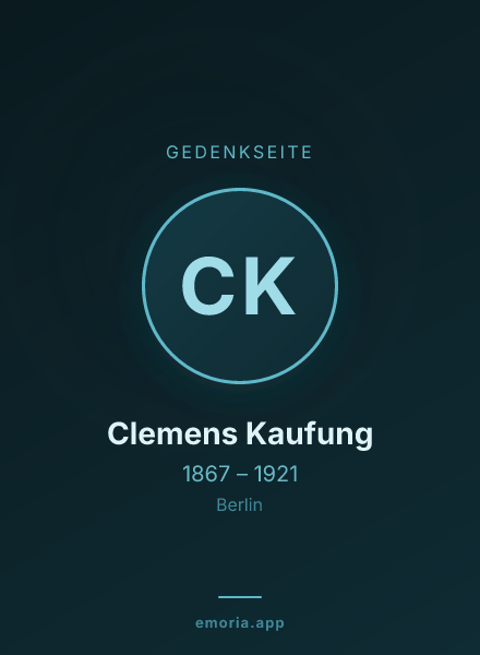 Gedenkportrait von Clemens Kaufung