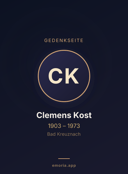 Gedenkportrait von Clemens Kost