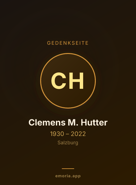 Gedenkportrait von Clemens M. Hutter