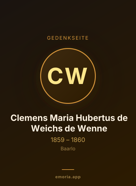 Gedenkportrait von Clemens Maria Hubertus de Weichs de Wenne