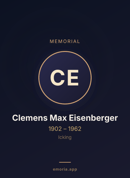 Memorial portrait of Clemens Max Eisenberger