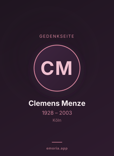 Gedenkportrait von Clemens Menze