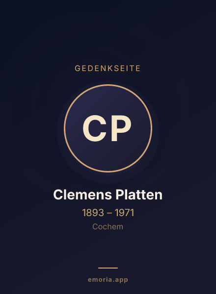 Gedenkportrait von Clemens Platten