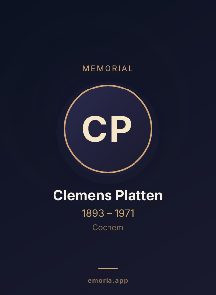 Memorial portrait of Clemens Platten