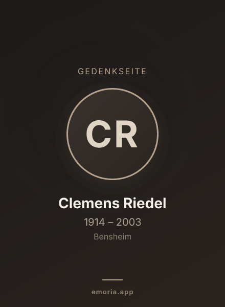 Gedenkportrait von Clemens Riedel
