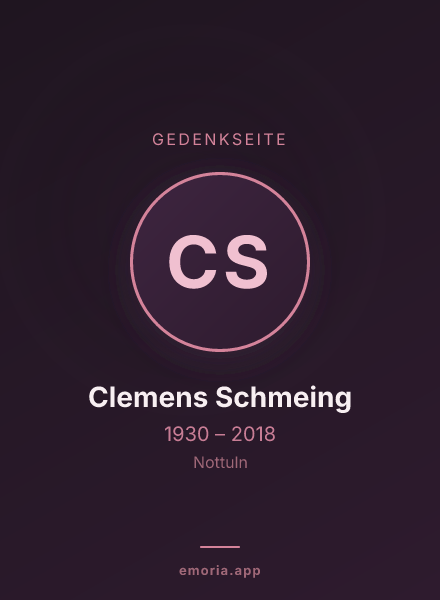 Gedenkportrait von Clemens Schmeing
