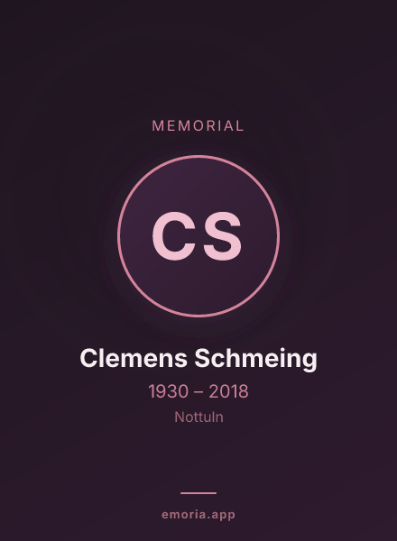 Memorial portrait of Clemens Schmeing
