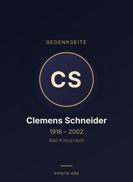 Gedenkportrait von Clemens Schneider