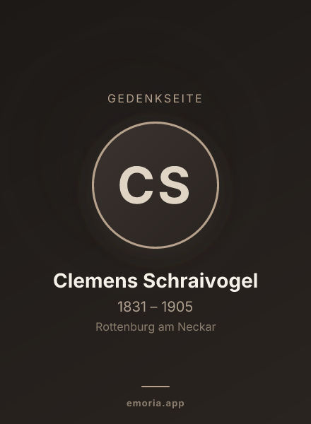 Gedenkportrait von Clemens Schraivogel