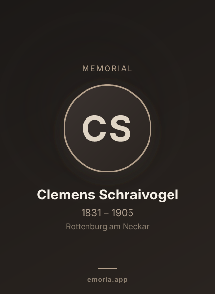 Memorial portrait of Clemens Schraivogel