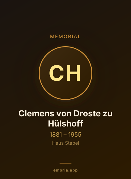 Memorial portrait of Clemens von Droste zu Hülshoff