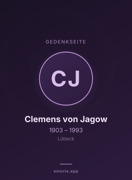Gedenkportrait von Clemens von Jagow