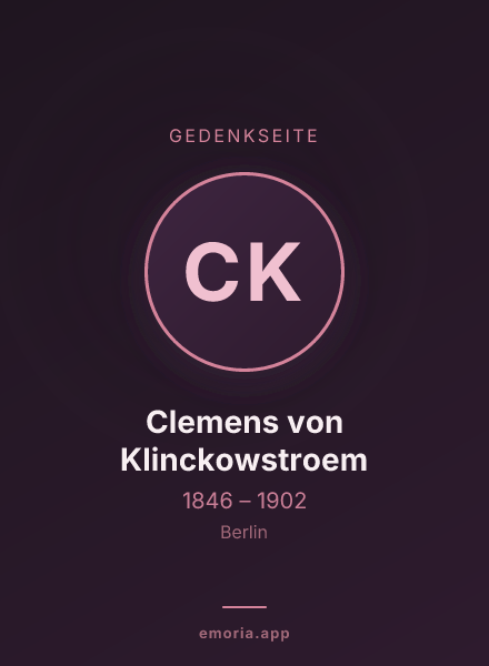 Gedenkportrait von Clemens von Klinckowstroem