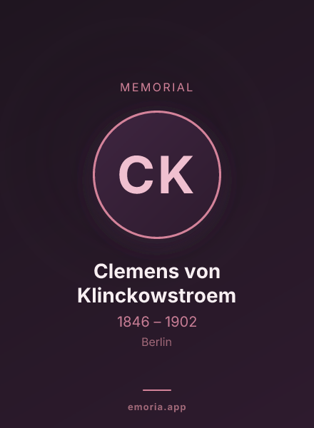 Memorial portrait of Clemens von Klinckowstroem