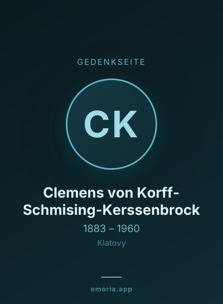 Gedenkportrait von Clemens von Korff-Schmising-Kerssenbrock