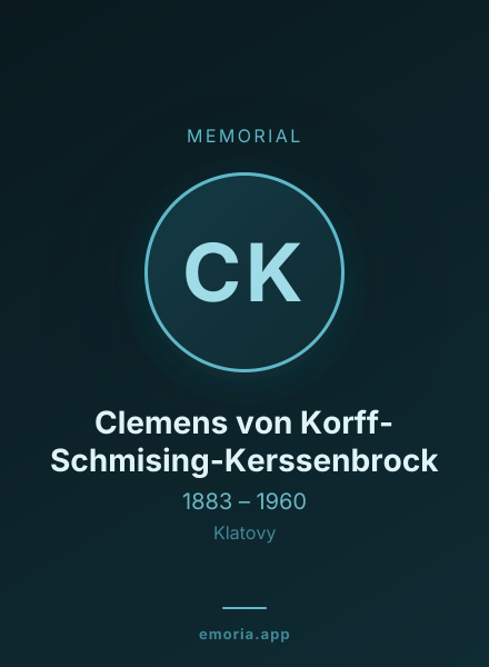 Memorial portrait of Clemens von Korff-Schmising-Kerssenbrock