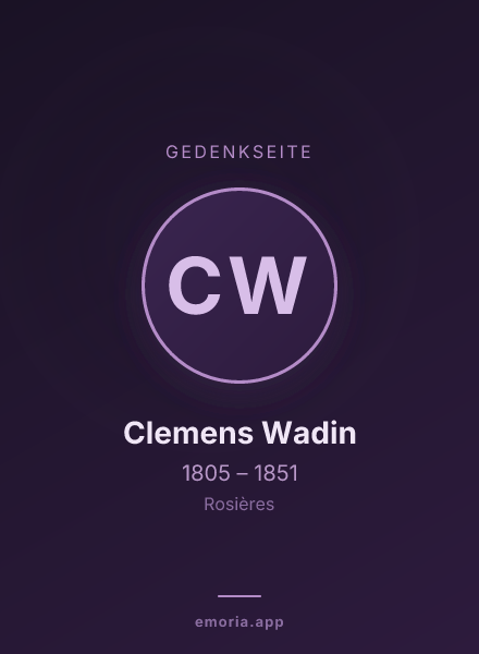 Gedenkportrait von Clemens Wadin