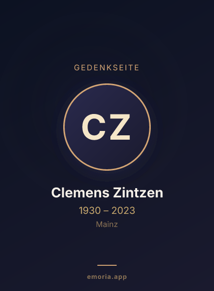 Gedenkportrait von Clemens Zintzen