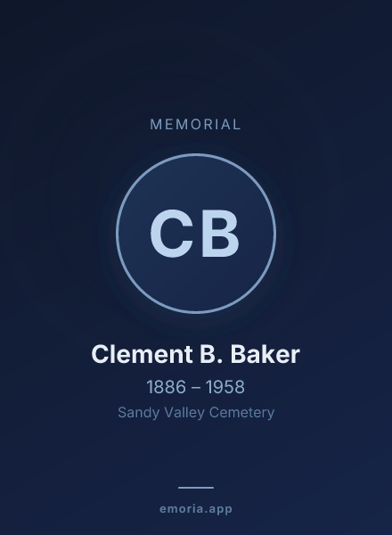 Memorial portrait of Clement B. Baker