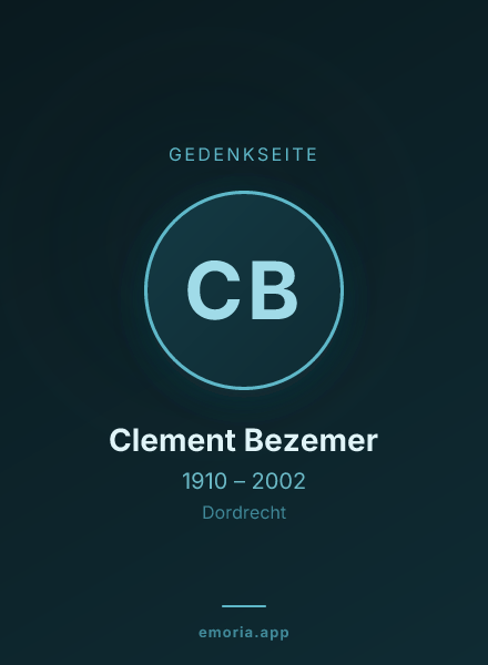 Gedenkportrait von Clement Bezemer