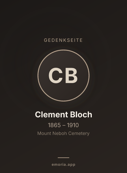 Gedenkportrait von Clement Bloch