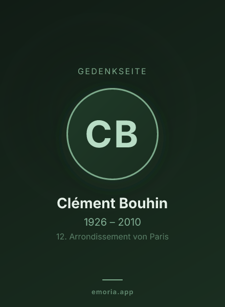 Gedenkportrait von Clément Bouhin