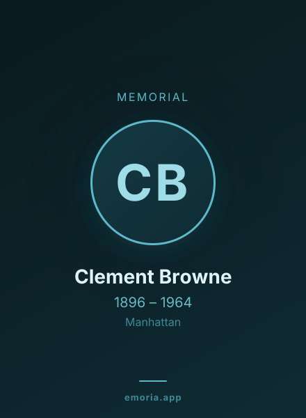 Memorial portrait of Clement Browne