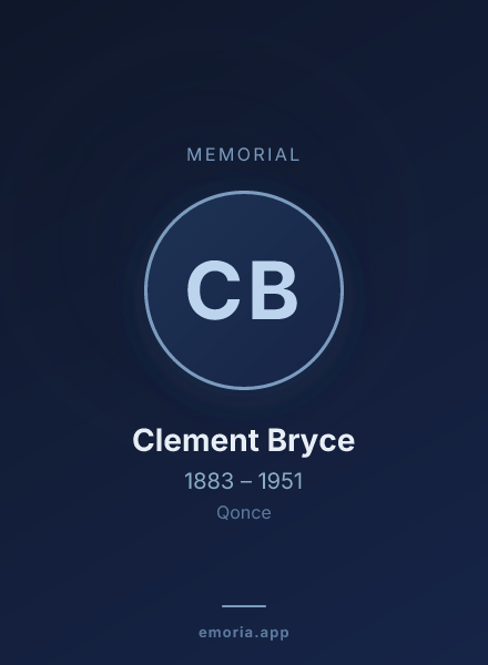 Memorial portrait of Clement Bryce