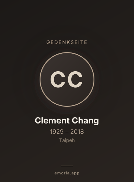 Gedenkportrait von Clement Chang