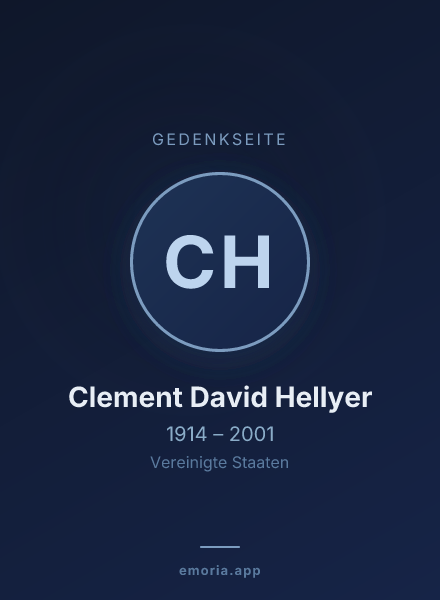 Gedenkportrait von Clement David Hellyer