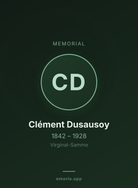 Memorial portrait of Clément Dusausoy
