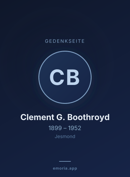 Gedenkportrait von Clement G. Boothroyd