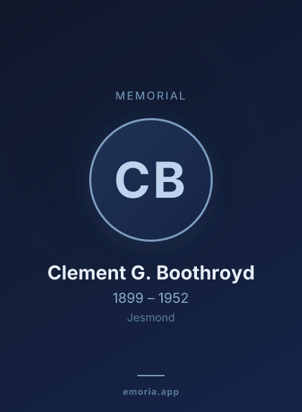 Memorial portrait of Clement G. Boothroyd