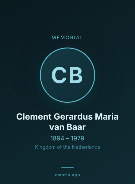 Memorial portrait of Clement Gerardus Maria van Baar