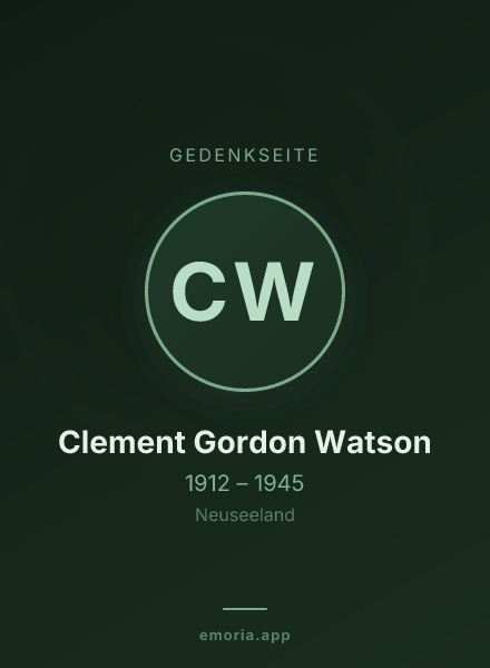 Gedenkportrait von Clement Gordon Watson