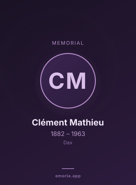 Memorial portrait of Clément Mathieu