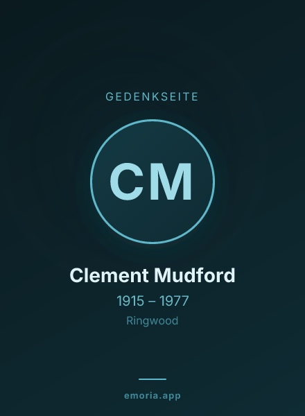 Gedenkportrait von Clement Mudford