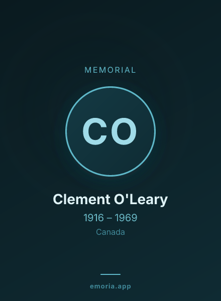 Memorial portrait of Clement O'Leary