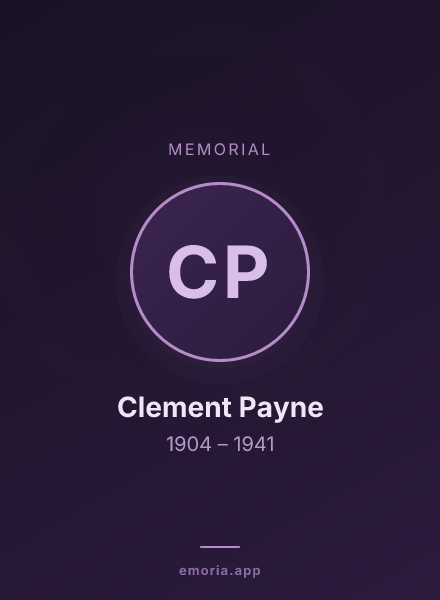 Memorial portrait of Clement Payne