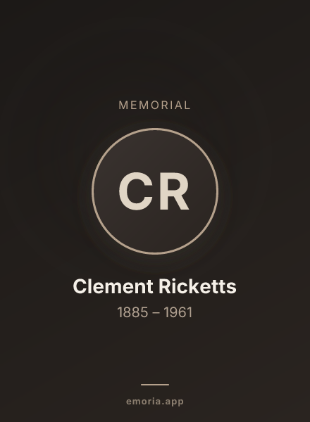 Memorial portrait of Clement Ricketts