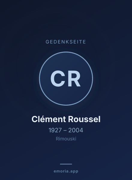 Gedenkportrait von Clément Roussel