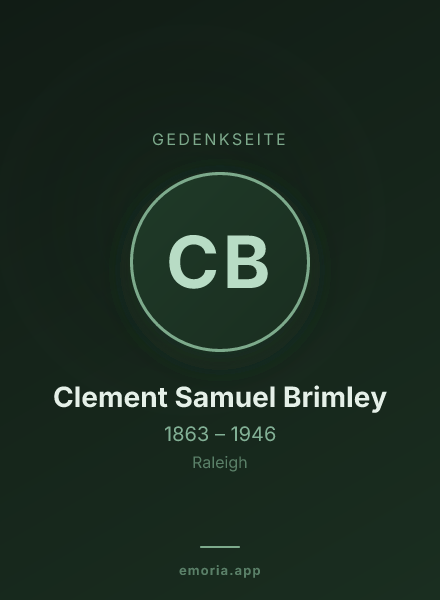 Gedenkportrait von Clement Samuel Brimley