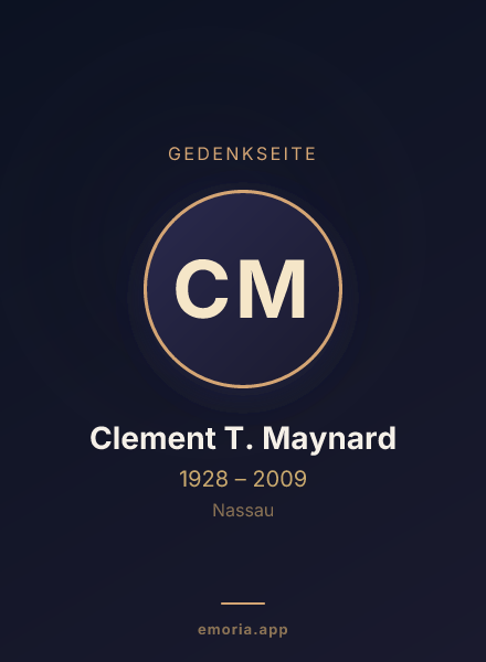 Gedenkportrait von Clement T. Maynard