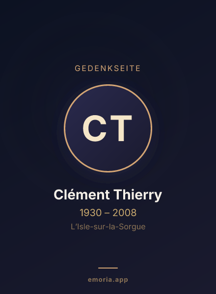Gedenkportrait von Clément Thierry